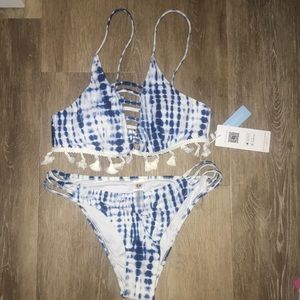 NWT Tie-Dye Blue Bikini Set